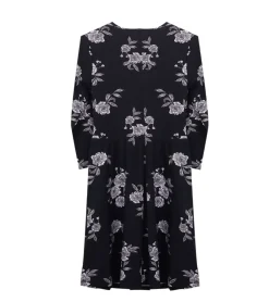 Kleider & Röcke*KIDSWORLD Mädchen Kinder-Kleid Baumwoll-Kleid Sommer-Kleid mit Allover-Blumen-Print Alltags-Kleid 76612326 Schwarz/Weiß