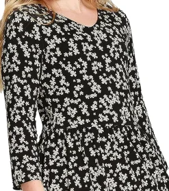 Kleider & Röcke*KIDSWORLD Mädchen Sommer-Kleid mit floralem Allover-Print Rundhals-Kleid 98376045 Schwarz
