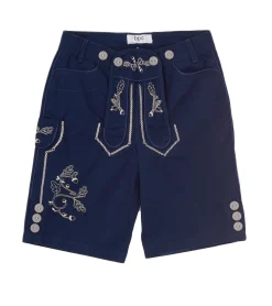 Shorts & Bermudas*O46bpx Kinder Bermuda-Shorts für Jungen kurze Hose mit schönen Stickereien Sommer-Shorts Baumwoll-Shorts Trachten-Hose 937499 Navy