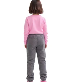 Jeans & Hosen*O46bpx Kinder Jeans-Hose für Mädchen Thermojeans knöchellange Baumwoll-Hose Freizeit-Jeans 938179 Grau