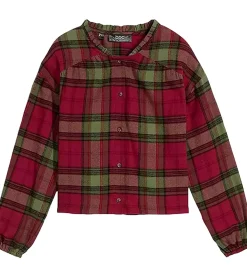 Hemden & Poloshirts*O46bpx Kinder Kariertes Baumwoll Flanell-Hemd Freizeit-Bluse Karo-Bluse mit Puffärmeln 908481 Rot/Grün