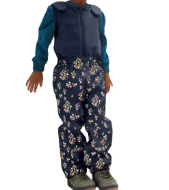 Camping & Outdoor|Jeans & Hosen*O46bpx Kinder Regenhose mit reflektierenden Streifen Thermo-Latzhose für Jungen und Mädchen mit Blumen Muster Matsch-Hose Buddelhose 903967 Dunkel-Blau