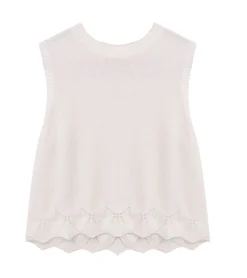 T-Shirts & Tank Tops*O46bpx Kinder schlichtes Mädchen Sommer-Top Baumwoll-Shirt Strick-Top Rundhals-Shirt 915913 Weiß