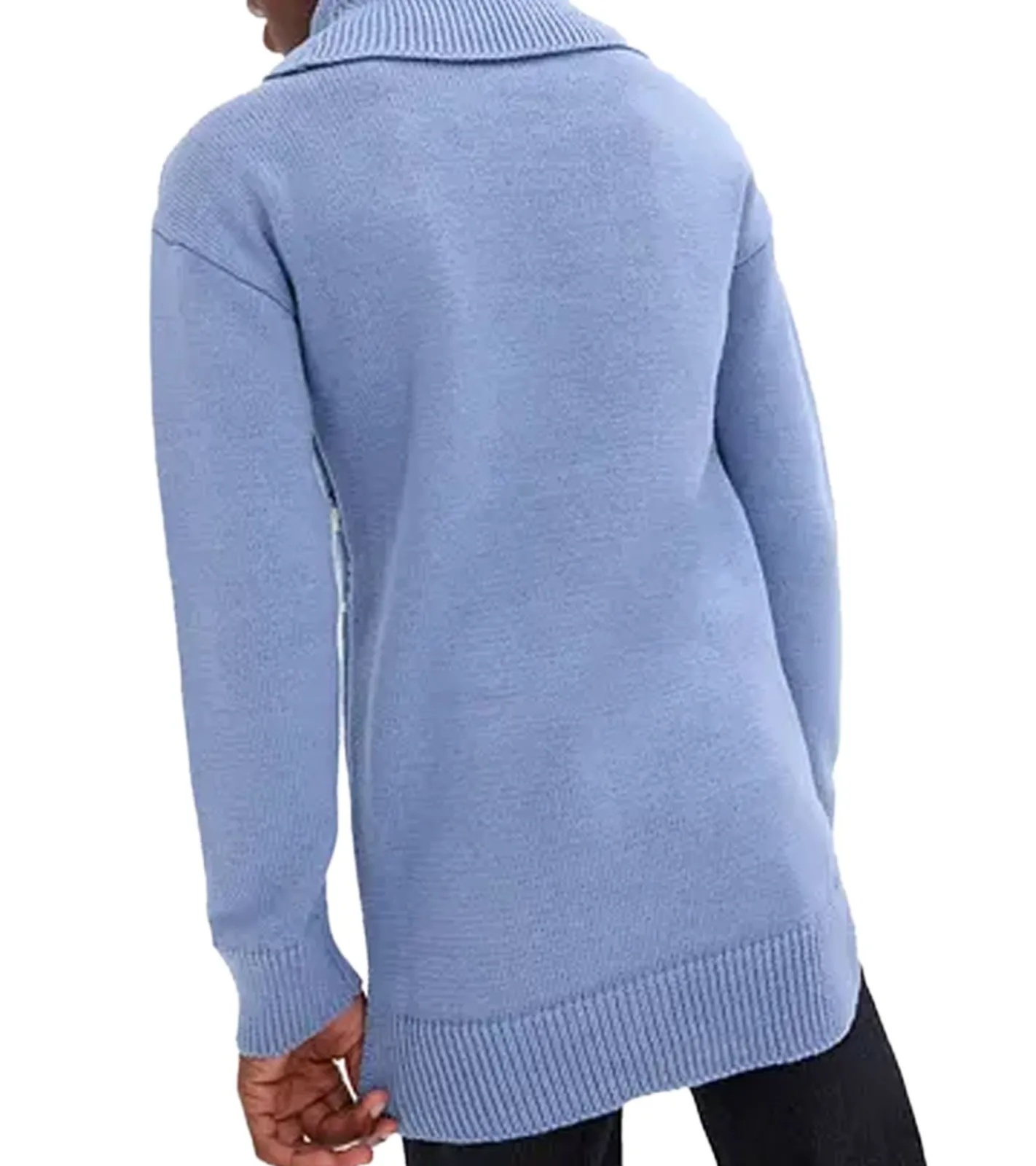 Caps & Mützen|Pullover & Sweater*O46bpx Kinder SET Strick-Pullover und Mütze für Jungen Rollkragen-Pullover Norweger-Pulli 975979 Blau