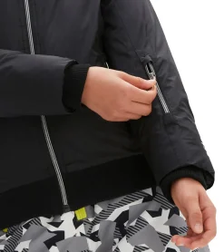 Jacken & Mäntel*O46bpx Kinder Winter-Jacke für Mädchen nachhaltige Ski-Jacke Outdoor-Jacke mit Kapuze und Fellrand zum abnehmen Schneejacke 938001 Schwarz