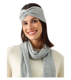 Caps & Mützen*KKS STUDIOS Cashmere KKS STUDIOS Damen Stirnband aus 100% Kaschmir Kopf-Band mit Twist- oder Fliege-Knoten Schwarz, Blau, Grau, Beige, Grün Twist Jeansblau