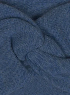 Caps & Mützen*KKS STUDIOS Cashmere KKS STUDIOS Damen Stirnband aus 100% Kaschmir Kopf-Band mit Twist-Knoten 8009S-22 Jeans-Blau