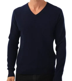 Pullover & Sweater*KKS STUDIOS Cashmere KKS STUDIOS Herren V-Neck Pullover aus 100% Kaschmir Sweater KK2350 oder Schwarz Navy