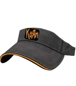 Caps & Mützen*Bio-Domes Headgear Korn Unisex Visor-Cap Metal-Band mit Logo-Stickerei Baumwoll-Cap Fan-Mütze 1134KRN Grau