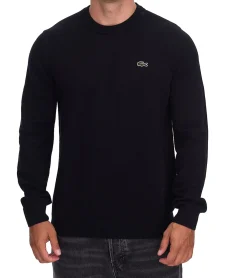 Pullover & Sweater*Lacoste Herren Strick-Pullover Baumwoll-Pullover mit Logo-Stickerei Langarm-Shirt AH0128 00 031 Schwarz