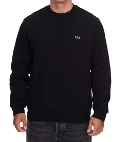 Pullover & Sweater*Lacoste Herren Sweatshirt mit Logo-Stickerei Basic-Pullover moderner Baumwoll-Sweater Langarm-Shirt SH9608 00 031 Schwarz