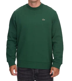 Pullover & Sweater*Lacoste Herren Sweatshirt mit Logo-Stickerei Basic-Pullover moderner Baumwoll-Sweater Langarm-Shirt SH9608 00 Grau oder Grün