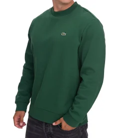 Pullover & Sweater*Lacoste Herren Sweatshirt mit Logo-Stickerei Basic-Pullover moderner Baumwoll-Sweater Langarm-Shirt SH9608 00 Grau oder Grün