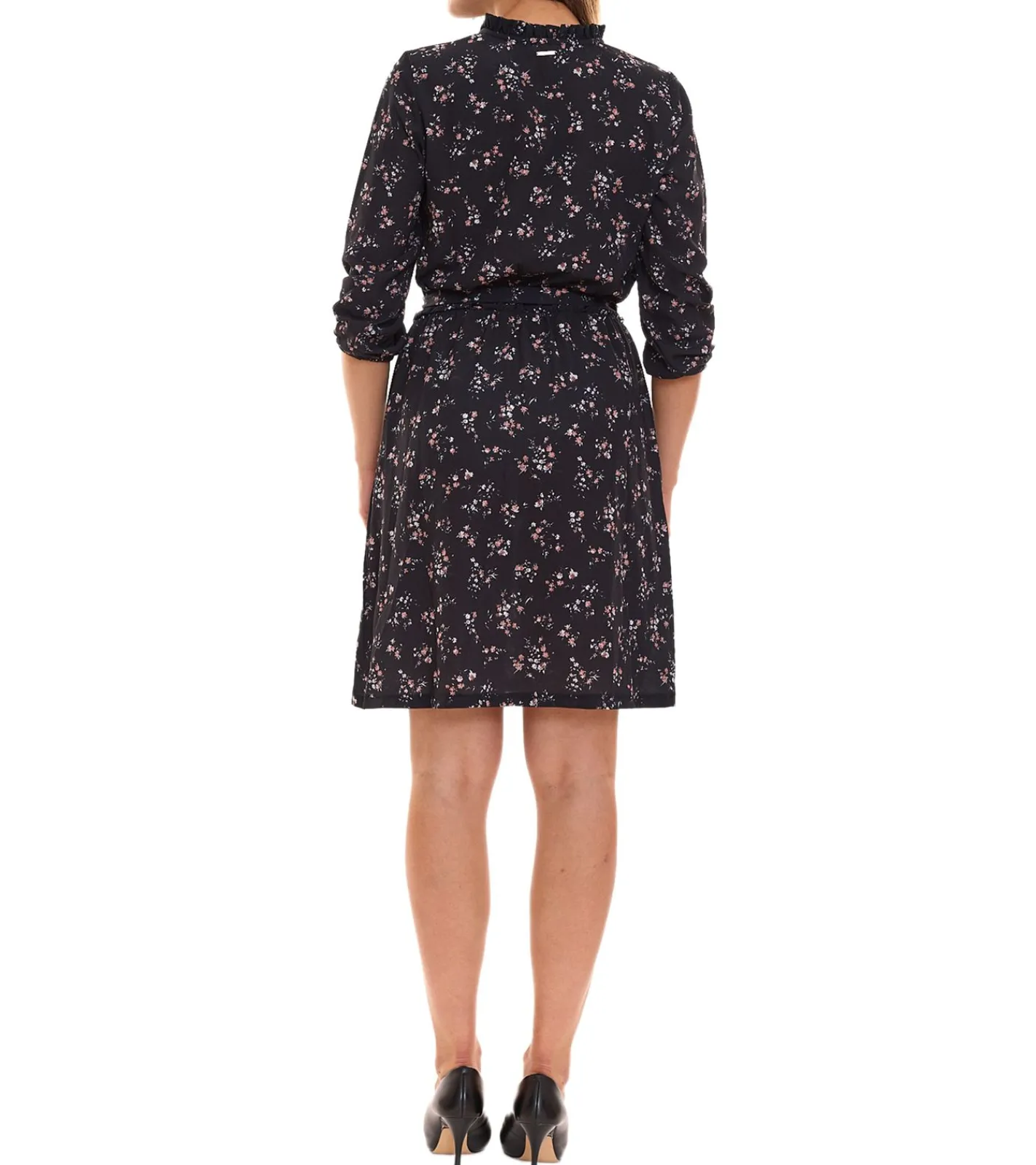 Kleider*Laura Scott Bubblecrepe Kleid Damen Mini-Kleid mit Allover Blumen-Print Chiffon-Kleid 12329967 Schwarz/Bunt