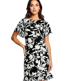 Kleider*Laura Scott Damen Jersey-Kleid elegantes Sommer-Kleid A-Linie Midi-Kleid 75329162 Schwarz/Beige