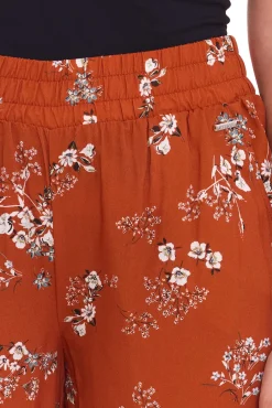 Hosen & Jeans*Laura Scott Damen Palazzo-Hose bequeme Stoff-Hose mit Blumen-Muster 64705405 Dunkelrot