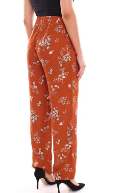 Hosen & Jeans*Laura Scott Damen Palazzo-Hose bequeme Stoff-Hose mit Blumen-Muster 64705405 Dunkelrot