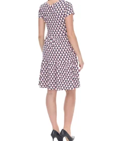 Kleider*Laura Scott Kurzarm-Kleid stylisches Damen Sommer-Kleid mit Allover-Grafik-Print 35539765 Blau/Rosa