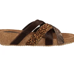 Zehentrenner & Sandalen*LAZAMANI Damen Pantoletten modische Sommer-Schuhe Zehen-Trenner 75.715 Braun