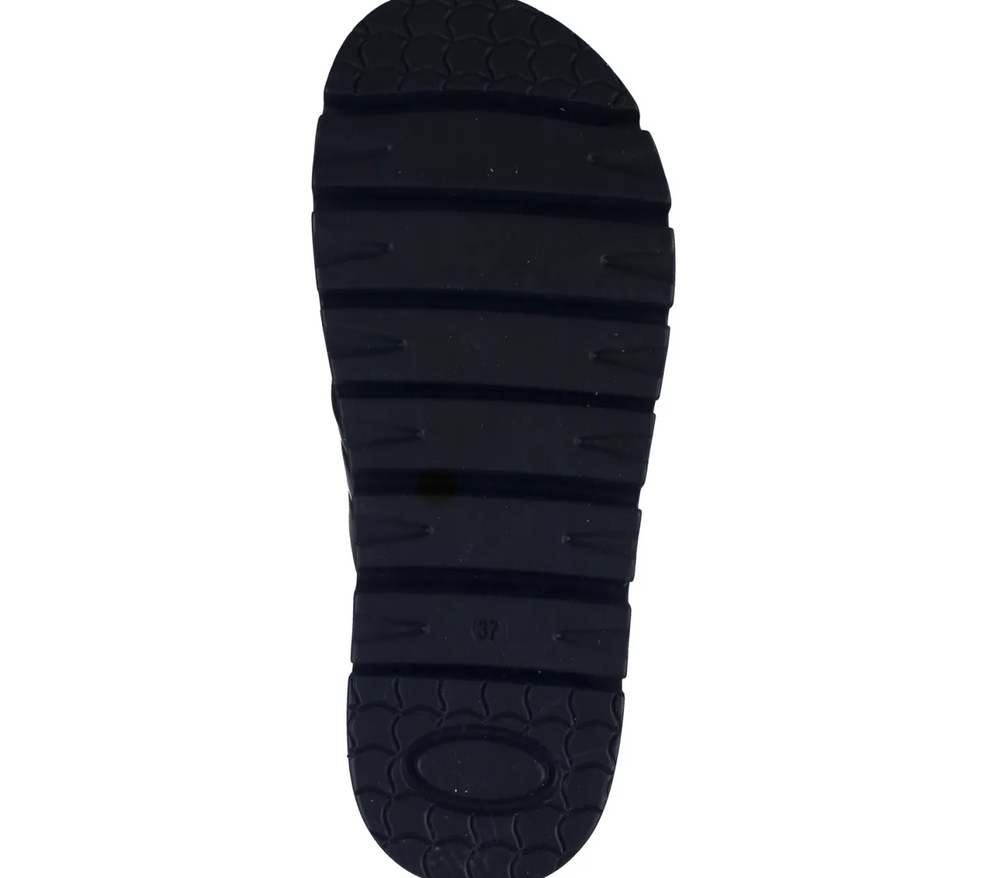 Zehentrenner & Sandalen*LAZAMANI Damen Plateau-Pantolette mit gestepptem Kreuz-Riemen Echtleder-Sandale 31.220 Schwarz