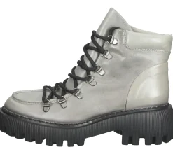 Boots & Stiefel*LAZAMANI Damen Stiefelette mit Blockabsatz Echtleder-Boots 74.482 Grau