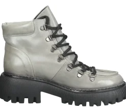 Boots & Stiefel*LAZAMANI Damen Stiefelette mit Blockabsatz Echtleder-Boots 74.482 Grau