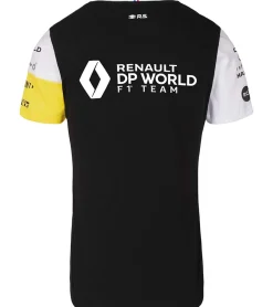 Tops & T-Shirts*Le Coq Sportif Fomel 1 F1 Renault Damen T-Shirt Kurzarm-Shirt Baumwoll-Shirt 2010965 Schwarz/Weiß/Gelb