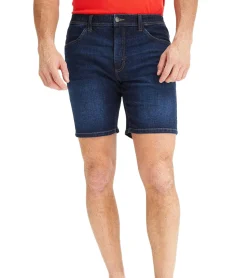 Shorts & Bermudas*O46bpx leichte Herren Jeans-Shorts Loose-Fit Denim-Bermuda mit Bequembund kurze Hose aus Bio-Baumwolle 913729 Dunkel-Blau
