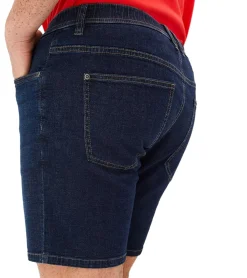 Shorts & Bermudas*O46bpx leichte Herren Jeans-Shorts Loose-Fit Denim-Bermuda mit Bequembund kurze Hose aus Bio-Baumwolle 913729 Dunkel-Blau