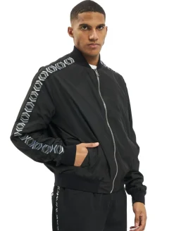 Große Größen|Mäntel & Jacken*Les Hommes Bomberjacke Schwarz/Weiß