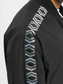 Große Größen|Mäntel & Jacken*Les Hommes Bomberjacke Schwarz/Weiß