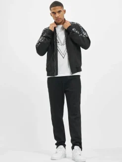 Große Größen|Mäntel & Jacken*Les Hommes Bomberjacke Schwarz/Weiß