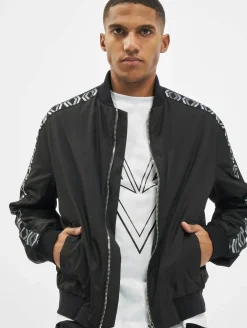 Große Größen|Mäntel & Jacken*Les Hommes Bomberjacke Schwarz/Weiß