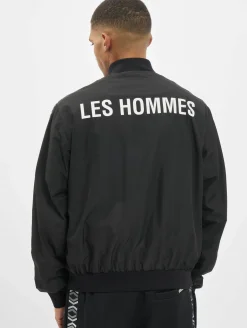Große Größen|Mäntel & Jacken*Les Hommes Bomberjacke Schwarz/Weiß