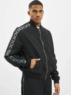 Große Größen|Mäntel & Jacken*Les Hommes Bomberjacke Schwarz/Weiß