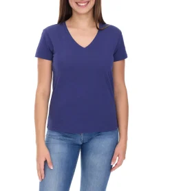 Tops & T-Shirts*Les Tropeziennes Damen T-Shirt schlichtes Baumwoll-Shirt Kurzarm-Shirt 1 112 3340C Navy