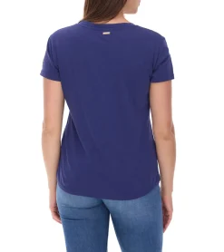 Tops & T-Shirts*Les Tropeziennes Damen T-Shirt schlichtes Baumwoll-Shirt Kurzarm-Shirt 1 112 3340C Navy