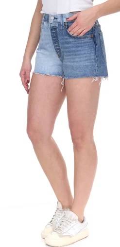 Shorts & Bermudas*LEVI´S 501 Damen Jeans-Shorts mit ausgefransten Abschlüssen Denim kurze Hose A53140000 Blau
