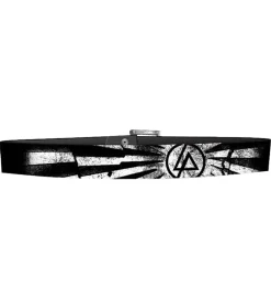 Gürtel*BioworldMerch Linkin Park Rockband Leder-Gürtel mit Linkin-Park-Logo Freizeit-Gürtel BT117385LKN4 Schwarz