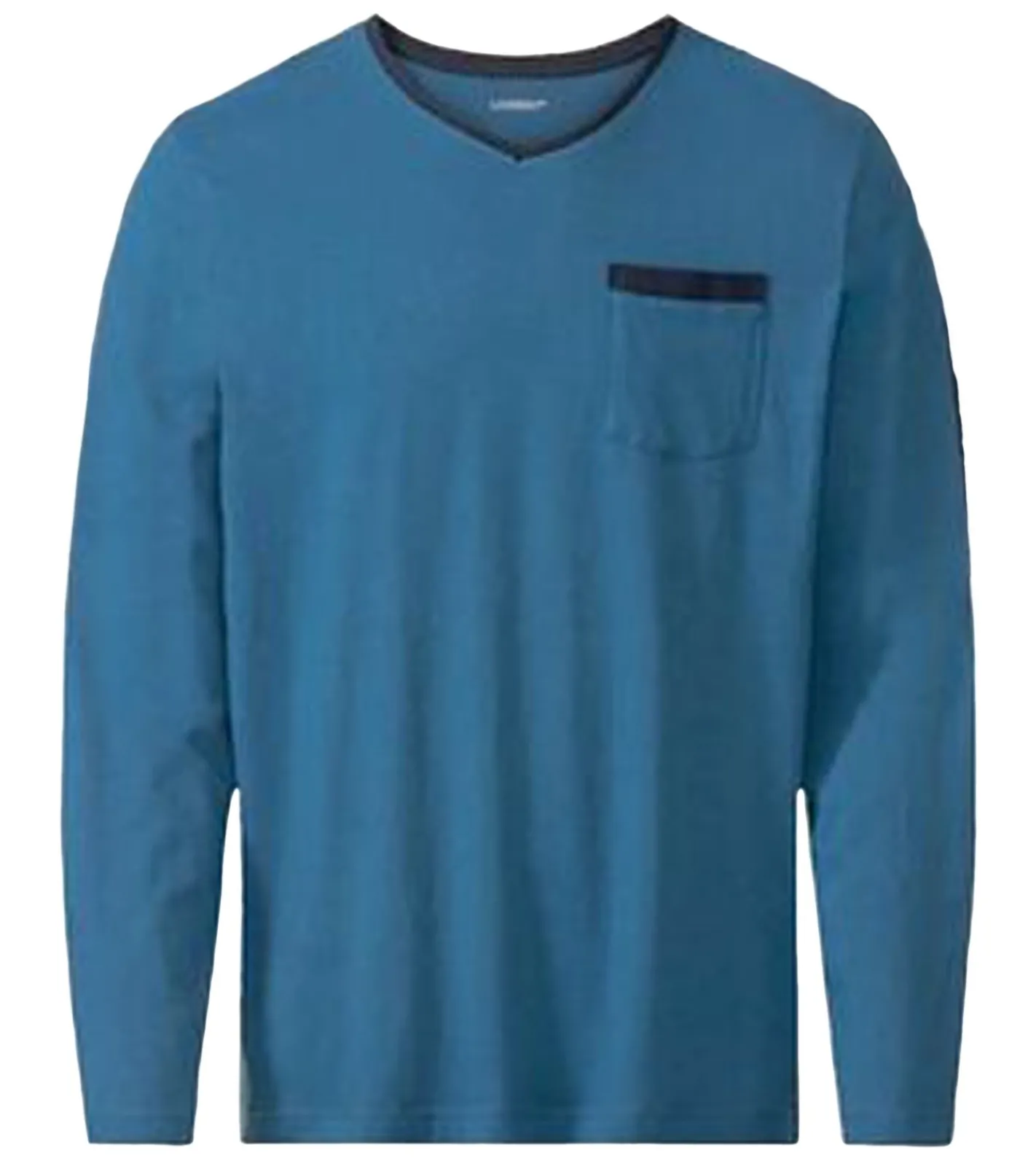 Nachtwäsche & Bademode*LIVERGY Herren Pyjama Top mit Brusttasche Nachtwäsche Schlaf-Shirt 390208-2201 Blau