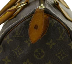 Rucksäcke & Taschen*LOUIS VUITTON Vintage Speedy 30 Monogram Second Hand Damen Echtleder Handtasche Braun
