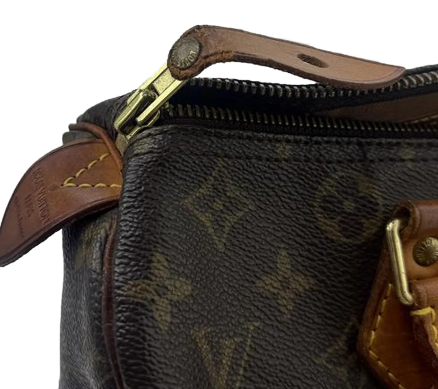 Rucksäcke & Taschen*LOUIS VUITTON Vintage Speedy 30 Monogram Second Hand Damen Echtleder Handtasche Braun