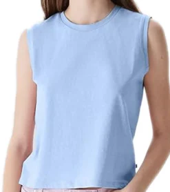 Tops & T-Shirts*LTB DANOLO Damen Tank-Top Baumwoll-Shirt ärmelloses Sommer-Shirt 74457863 Hellblau