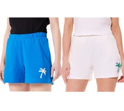 Shorts & Bermudas*LTB Gonene Damen Shorts kurze Sommer-Hose mit Palmenstick Sweat-Hose Blau oder Weiß