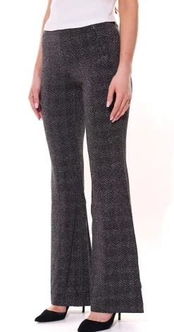 Hosen & Jeans*MAC Dream Damen Bootcut-Hose elegante Stoff-Hose mit Glitzergarn 35963931 Schwarz/Grau