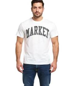 T-Shirts & Tank Tops*Market Herren Chinatown Arc Puff T-Shirt Freizeit-Shirt 399000613 Aschgrau