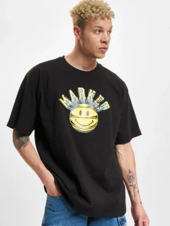 T-Shirts & Tank Tops*Market Smiley Hoops T-Shirts schwarz