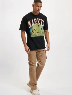 T-Shirts & Tank Tops*Market Smiley Out Of Body T-Shirts verwaschen schwarz