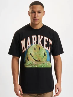 T-Shirts & Tank Tops*Market Smiley Out Of Body T-Shirts verwaschen schwarz