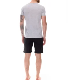 Nachtwäsche & Bademode*MARVEL Herren Pyjama-Set mit -Motiv Sommer-Pyjama kurzer Schlafanzug Homewear Grau/Schwarz